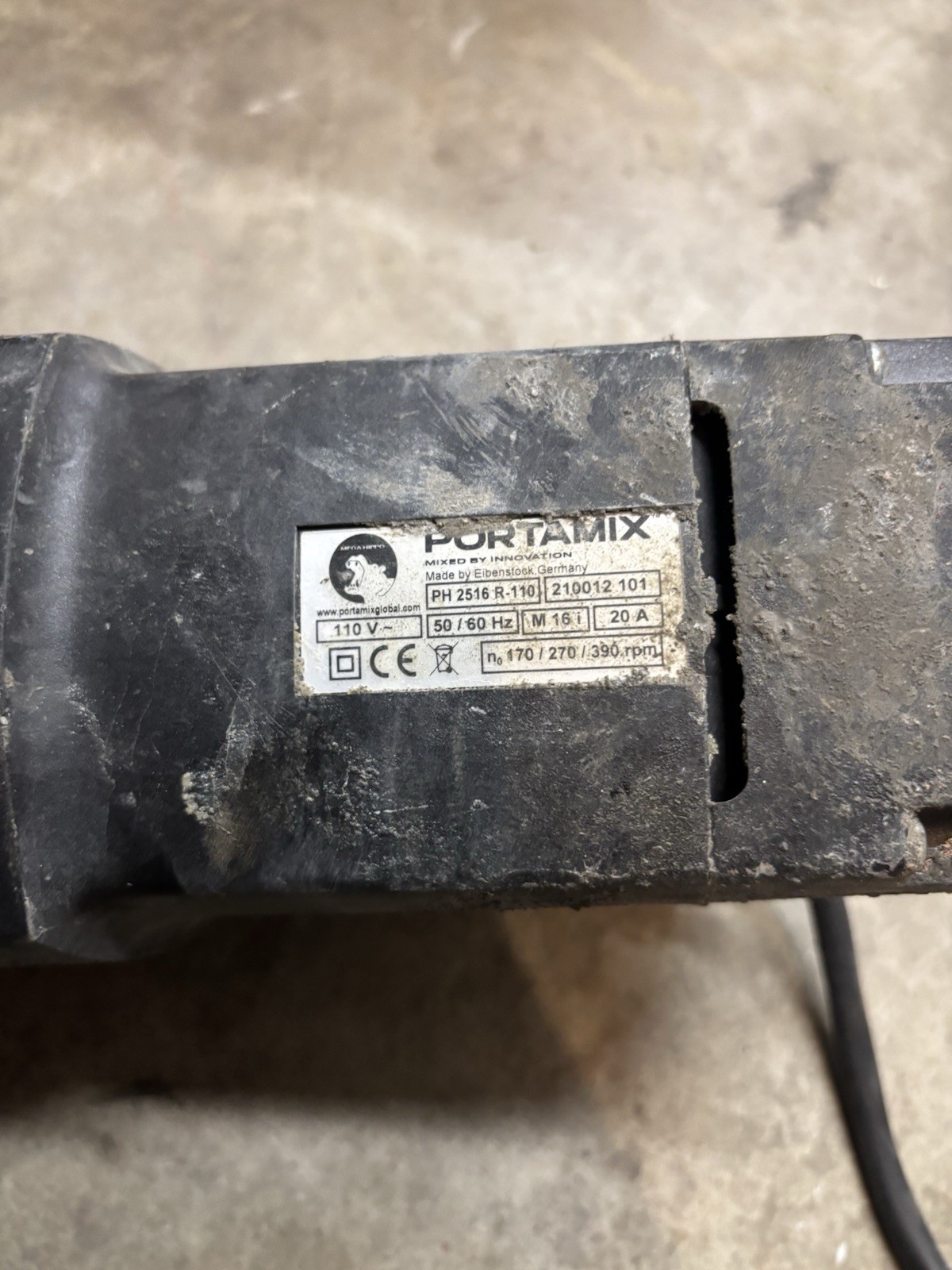 Portamix PH2516R-110 Mega Hippo Mixer Motor 2500W Eibenstock AS-IS Untested