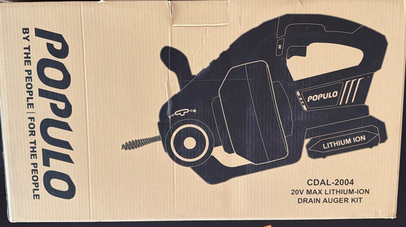 BRAND NEW POPULO PCDAL-2004 Cordless Lithium Ion Drain Auger Kit FREE SHIPPING!