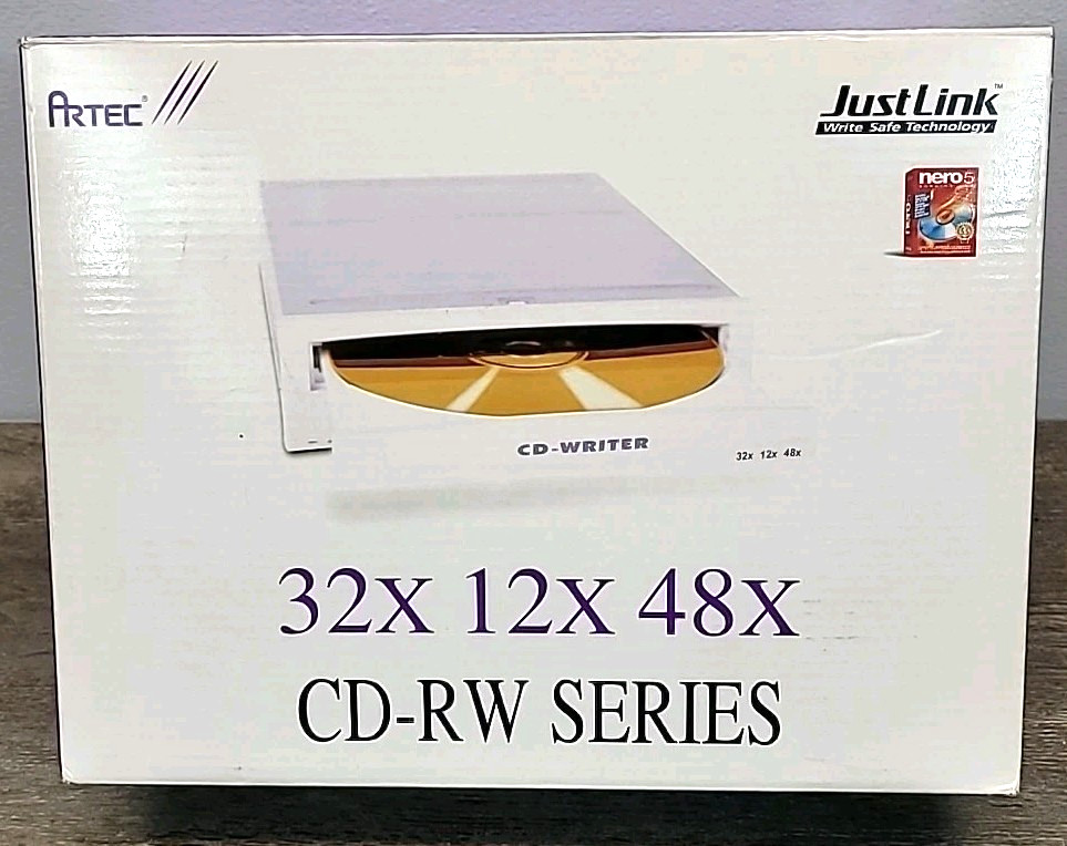 Artec Just Link CD-RW Writer 32x12x48x Power Supply Internal Disc Drive Nero 5.5