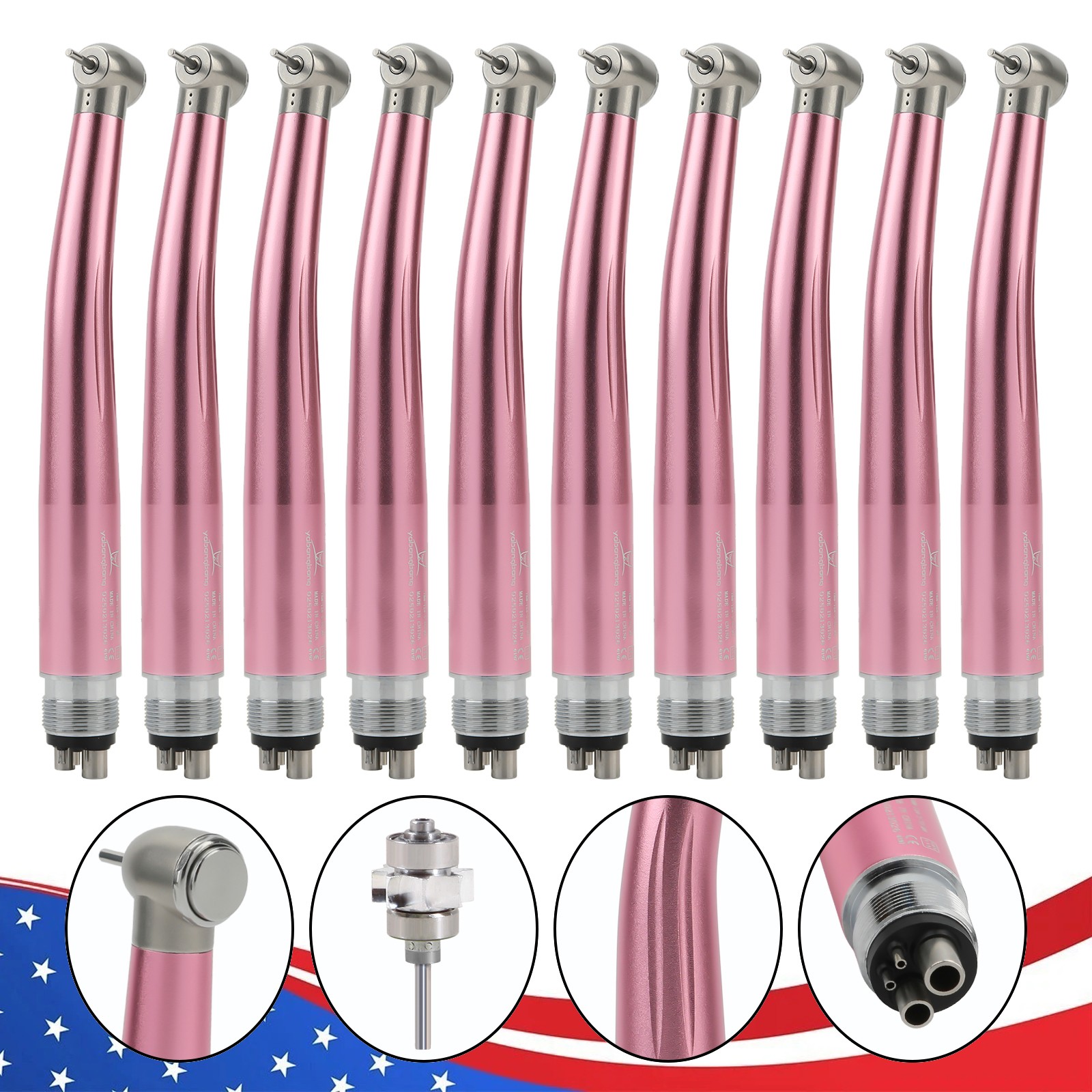 US NSK Dental High Speed Handpiece Air Turbine Anti-retraction 4 Hole Colorful