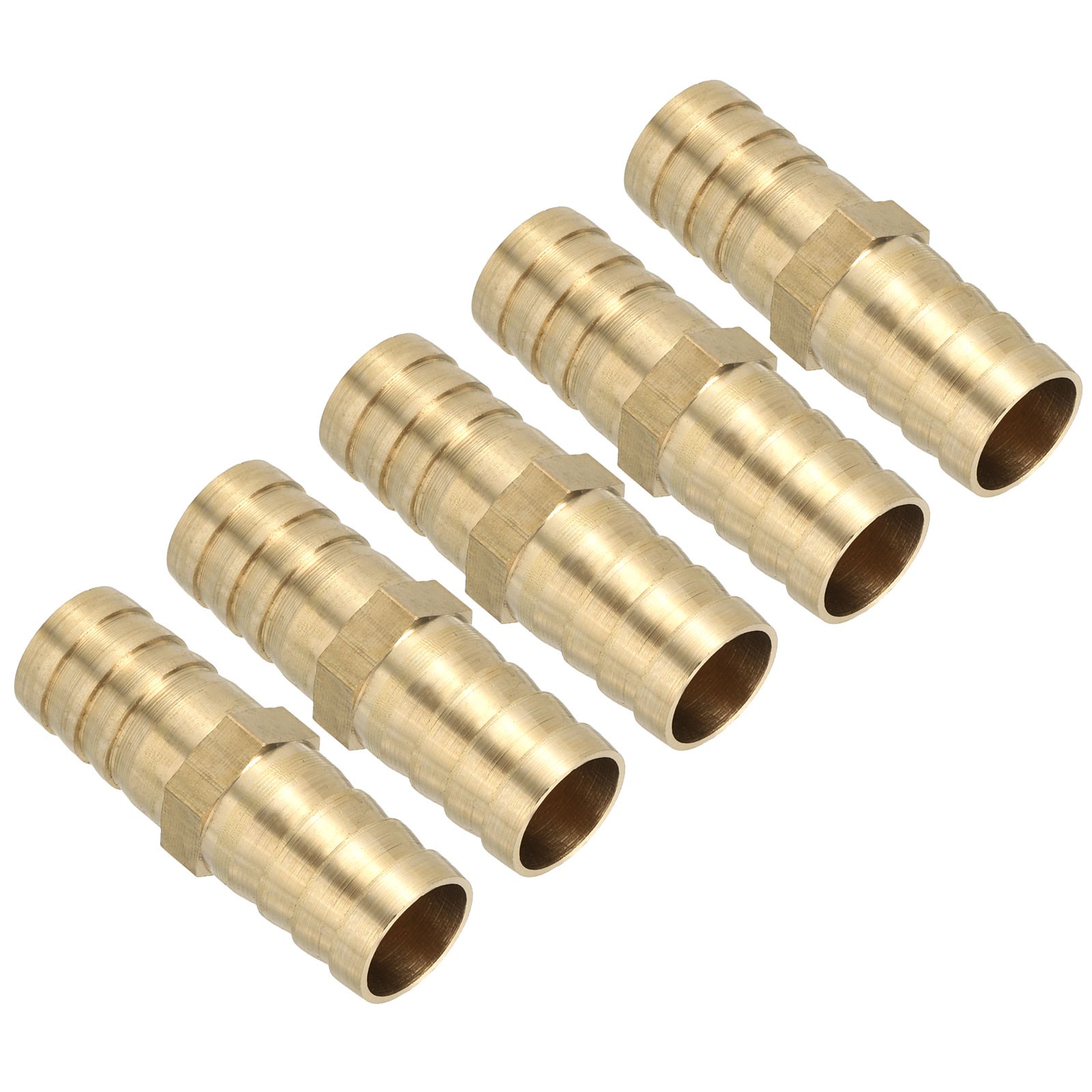 5 x 5/8″ Brass Hose Barb Fitting Straight Barb Union Fittings Metals Splicer