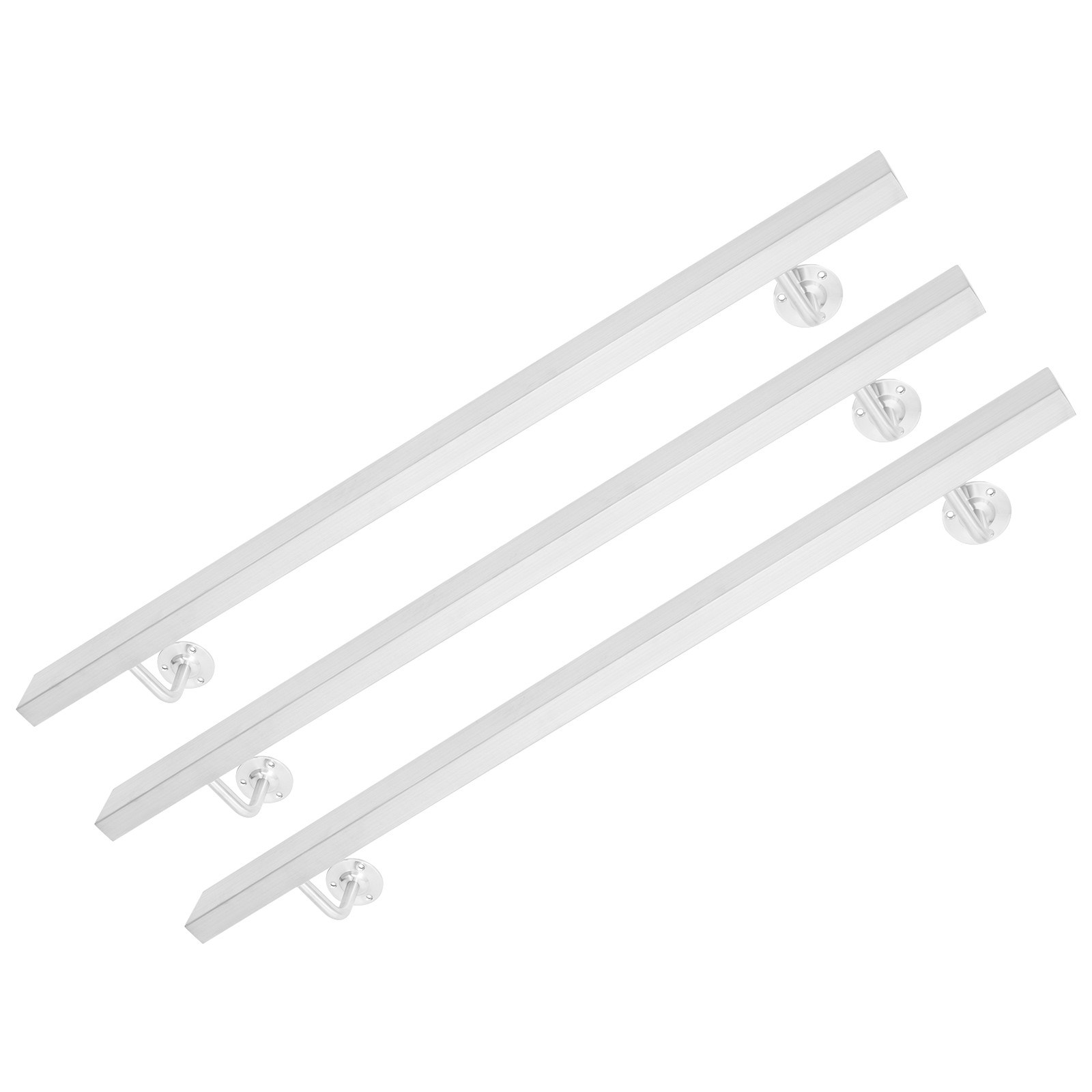 3.05M Stainless Stair Rail 101×9.8cm – Baking Paint Rectangle, Wall Mount