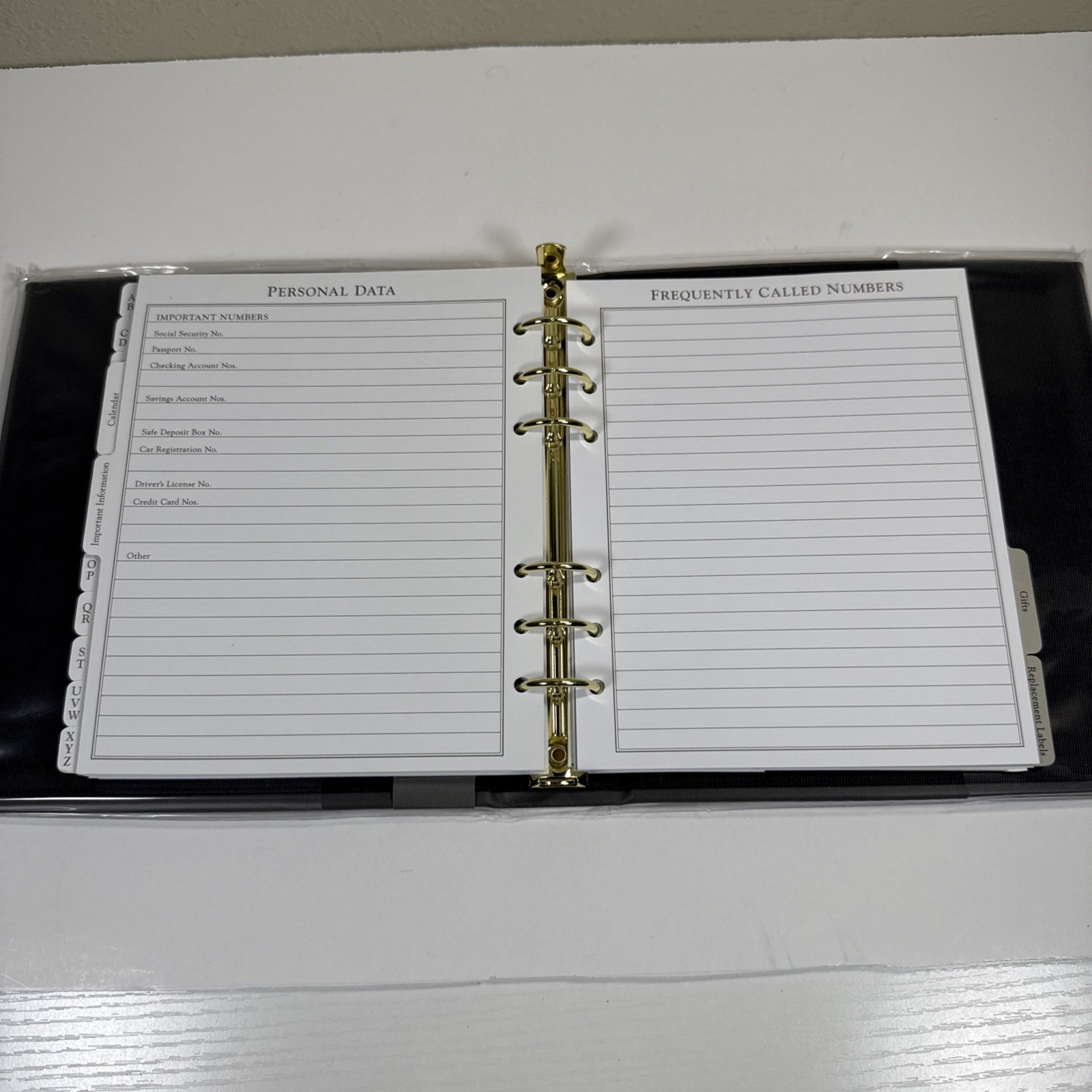 Hallmark Classic Address Book Simulated Leather Ringbound Alpha Tabs NOS