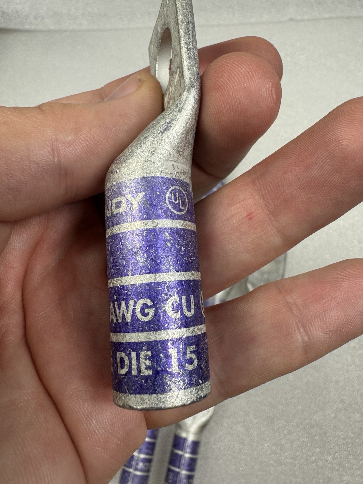 Lot of 10 Burndy Purple Die 15 N200 4/0 AWG Copper Compression Lugs