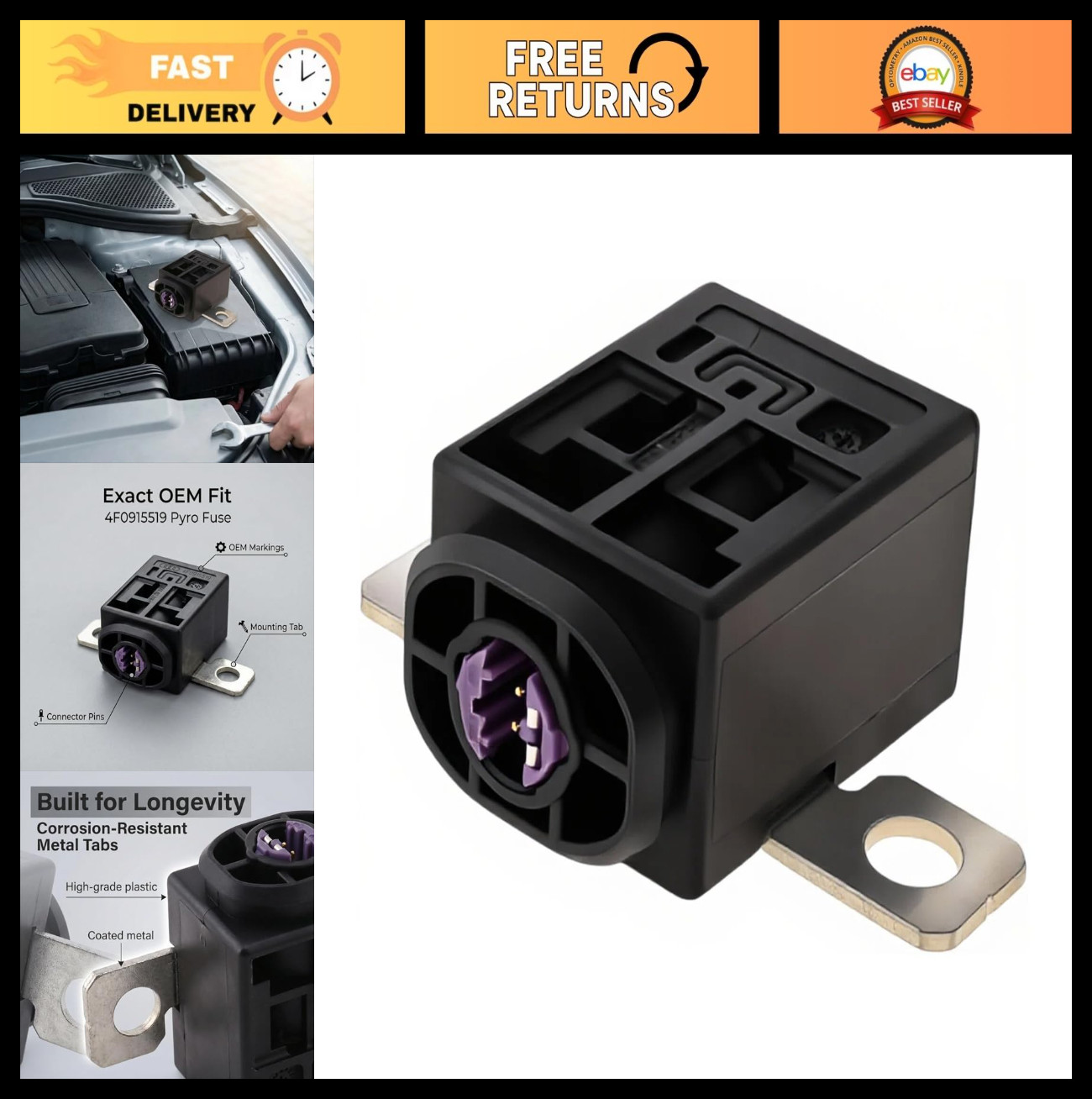 Battery Fuse Overload Protection Trip – Pyro Fuse for Audi A4 A5 A6 Q5 Q7 (2005-