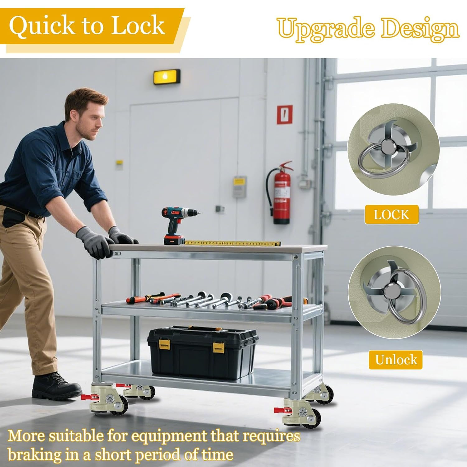 Leveling Casters Wheel Heavy Duty 3300LBS Load Capacity Caster Set of 4