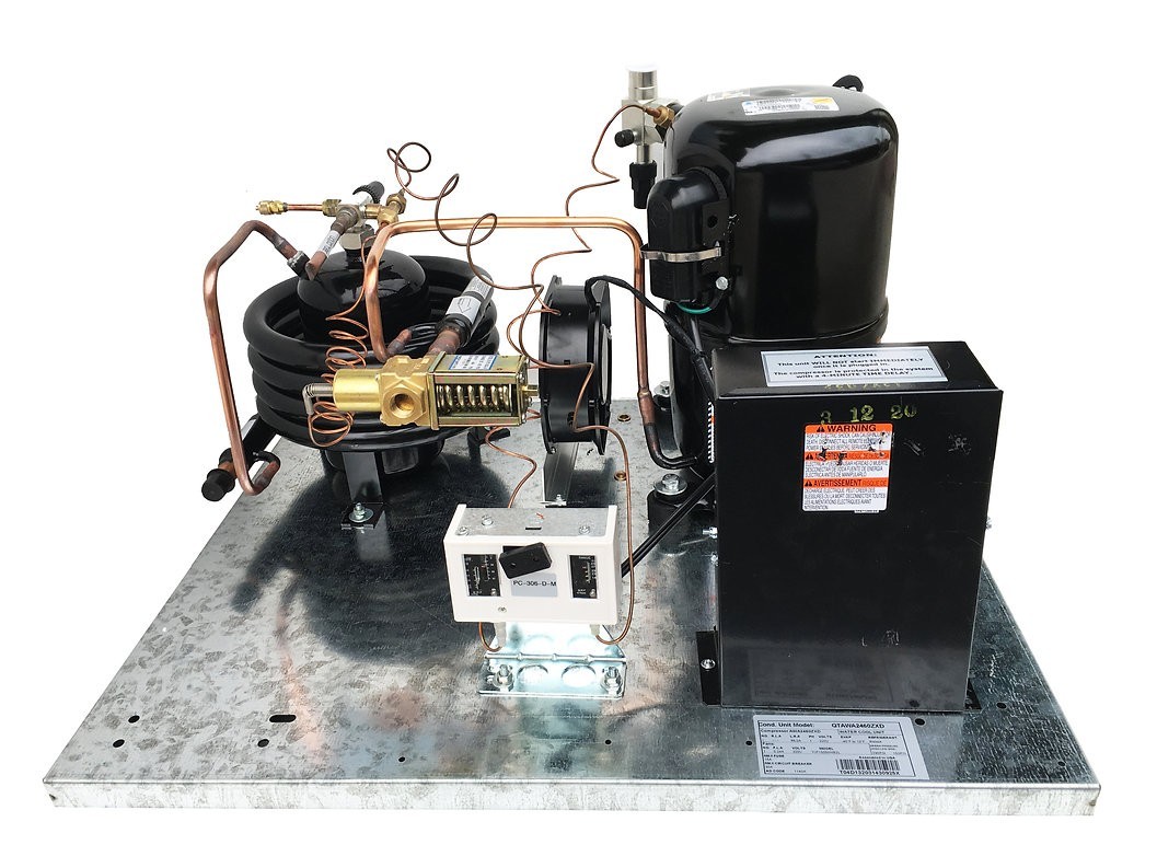 Water-Cooled Condensing Unit QT AWA7512ZXD 1-1/2HP, Med Temp R404A, 220V/1PH