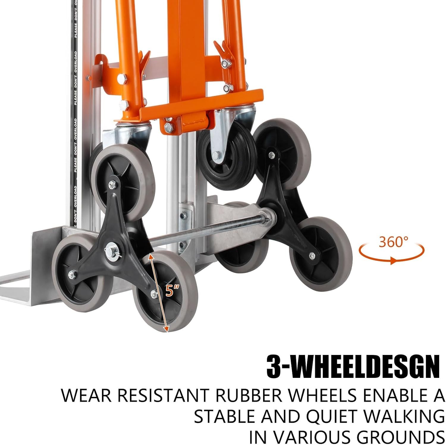 4 in 1 Aluminum Stair Climber Hand Truck Heavy Duty Climbing Cart Dolly 1000 Lbs