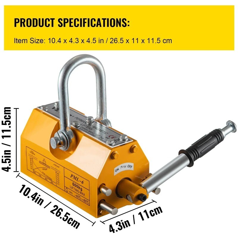Heavy Duty Lifting Magnet NdFeb Permanent Magnet Crane Lifting 100/200/600Kg