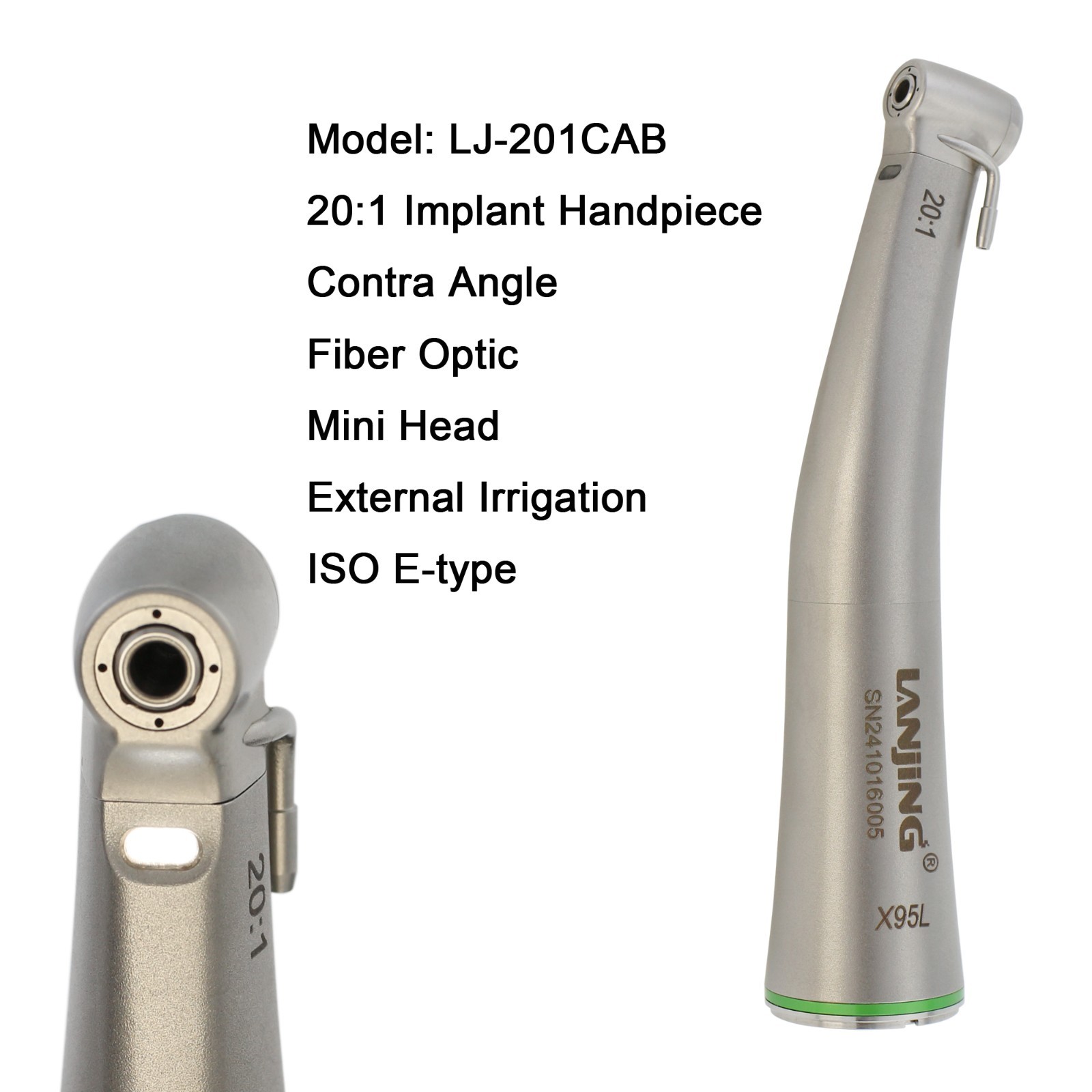 Dental Implant Handpiece 20:1 Contra Angle 1:2 Surgical External SGA-E2S SGS-E2S