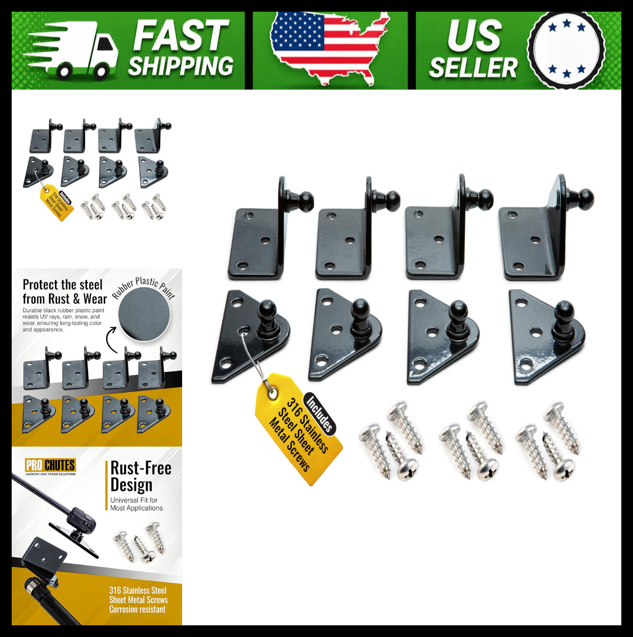 10mm Ball Stud Mounting Bracket for Gas Struts, Heavy Duty, 8 Pack