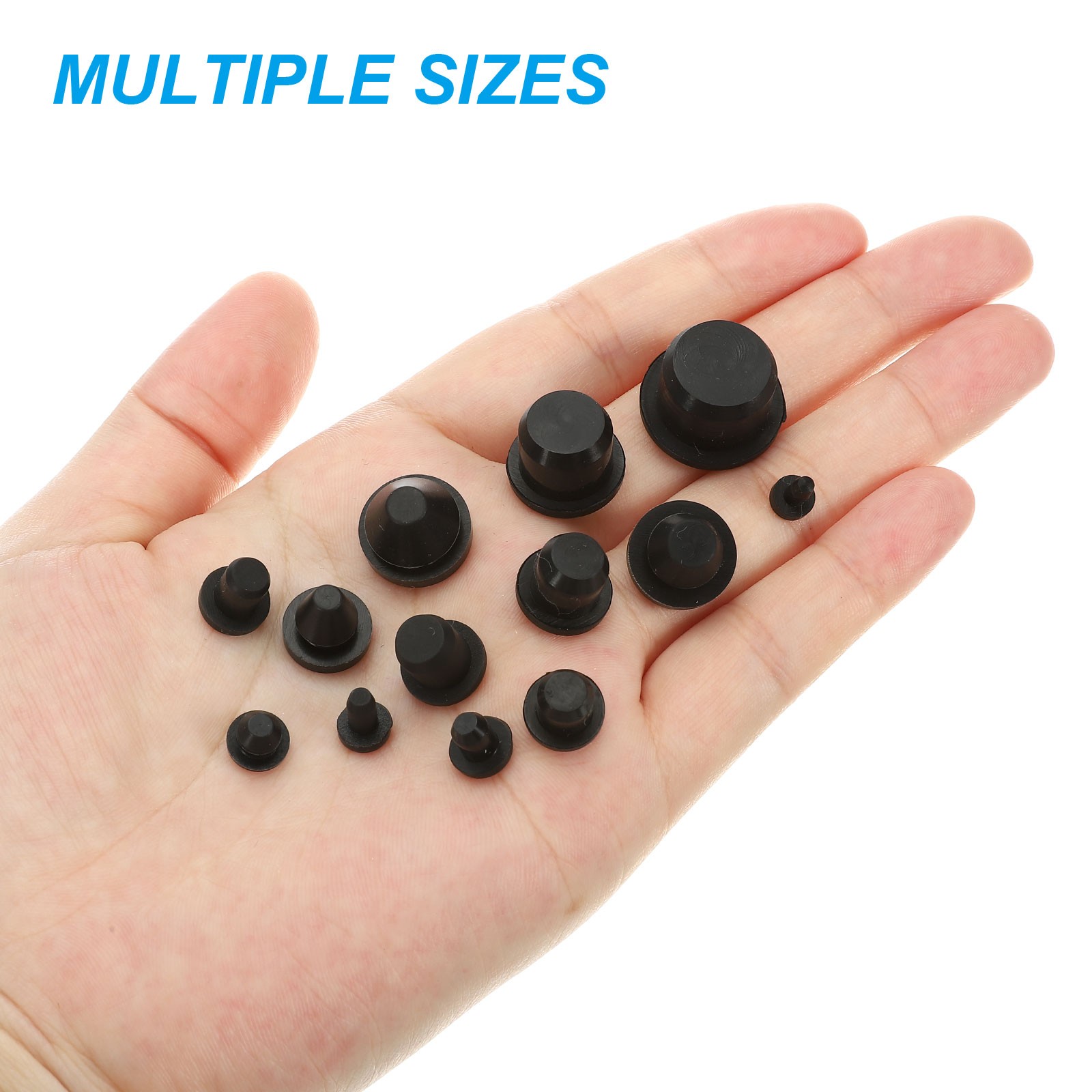 Silicone T-hole Stopper 8.3mm/0.33inch, 20Pack Plug for Cable Gland Hole, Black