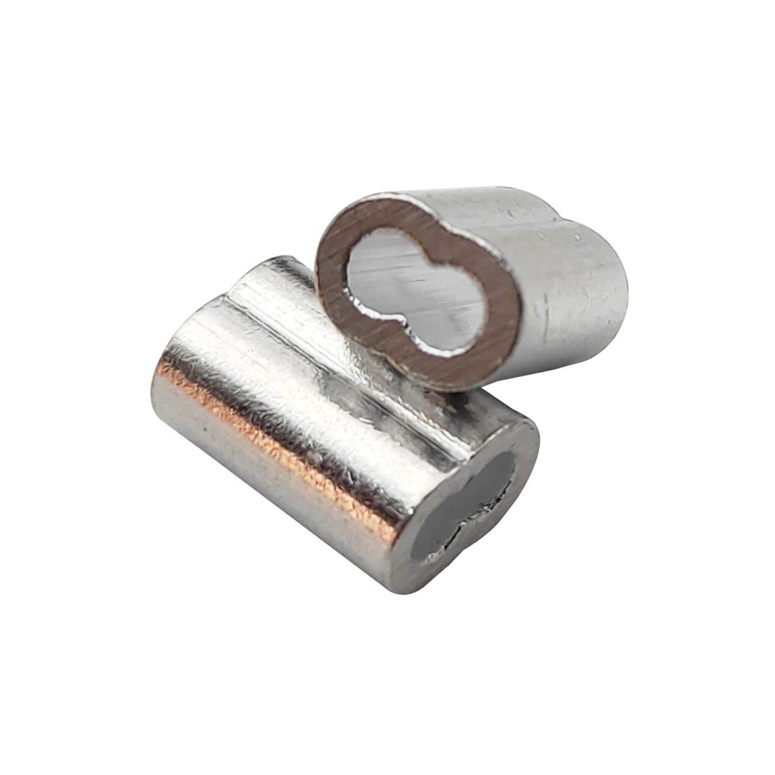 200pcs 1/16″ Aluminum Crimping Loop Sleeve, Cable Ferrule Wire Rope Sleeves