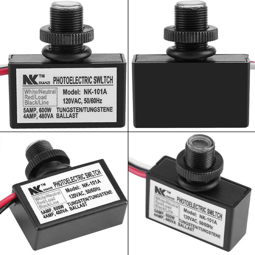 2X Photoelectric Photocell Dusk to Dawn Button Flush Mount Photo Control Switch