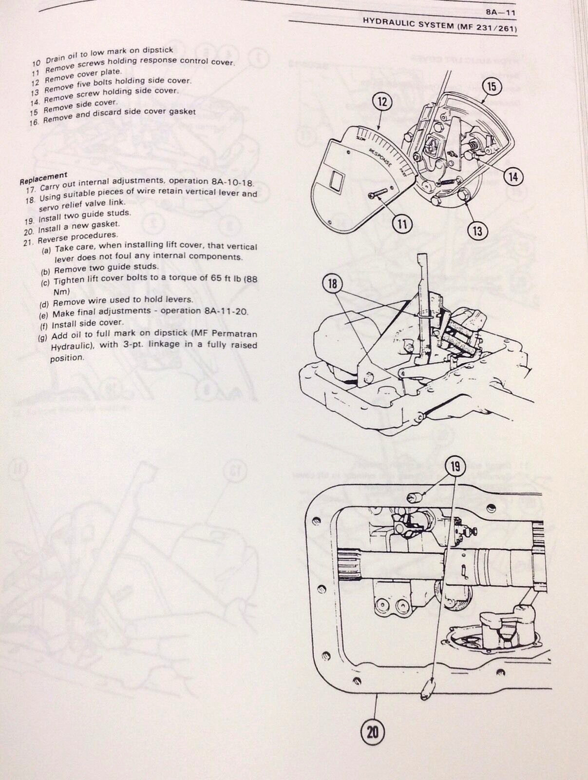 Massey Ferguson 231 261 Tractor Service Repair Shop Manual Technical Workshop