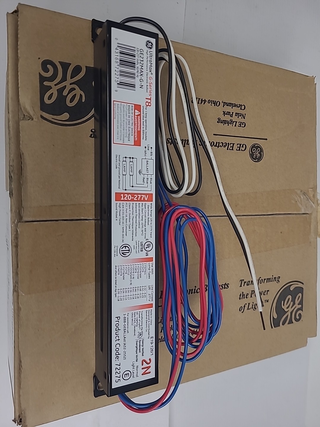 ⚡️Box Of 10⚡️GE Electric Ballast GE-232-MV-N, Multi-Volt, 120-227V, 2N, 72275
