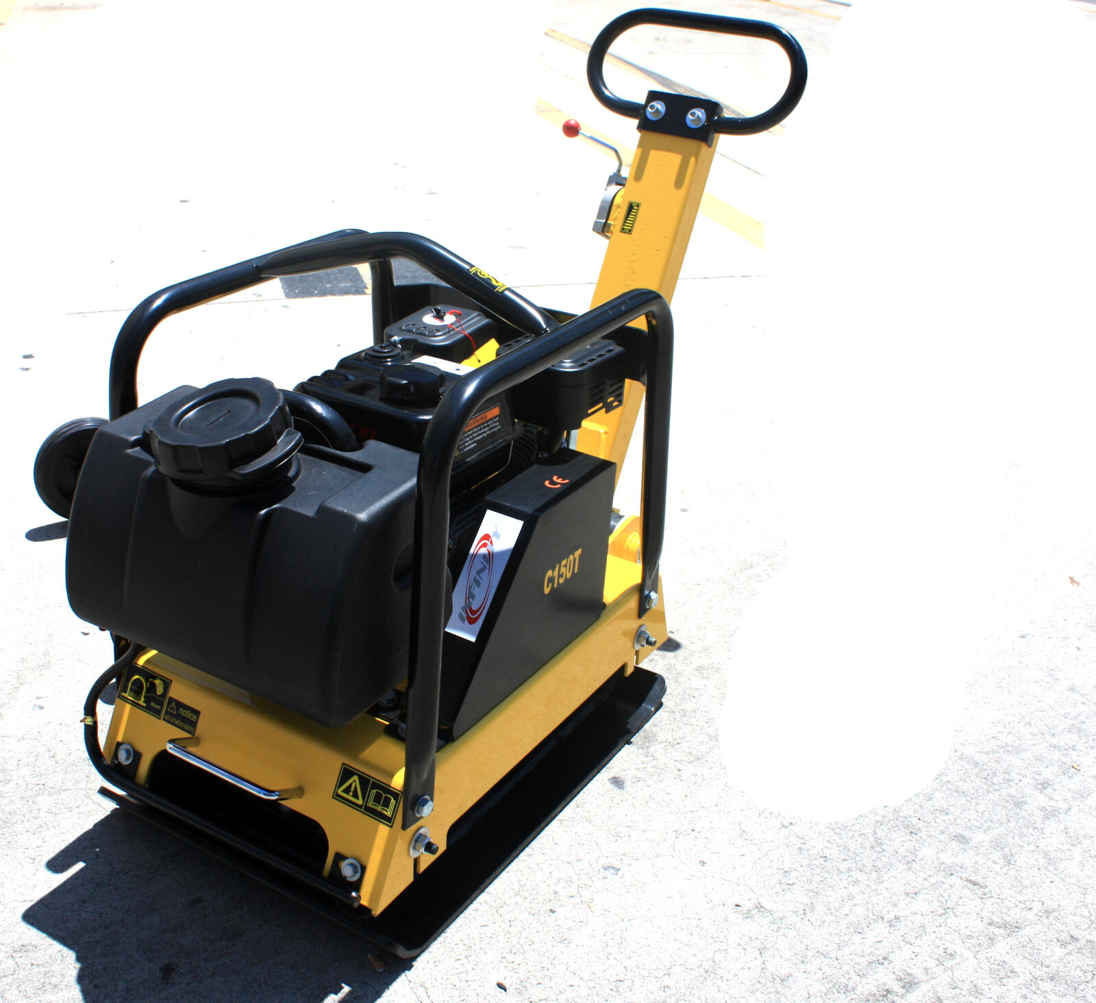 Heavy Duty Large Plate Walk Behind Vibratory Dirt Plate Compactor Rammer w/ Tank