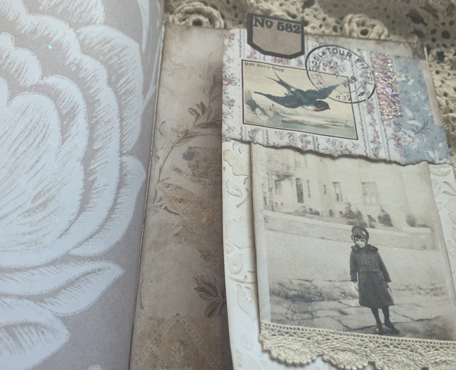 VINTAGE STYLE HAND MADE JUNK JOURNAL (Tranquil Moments) see video