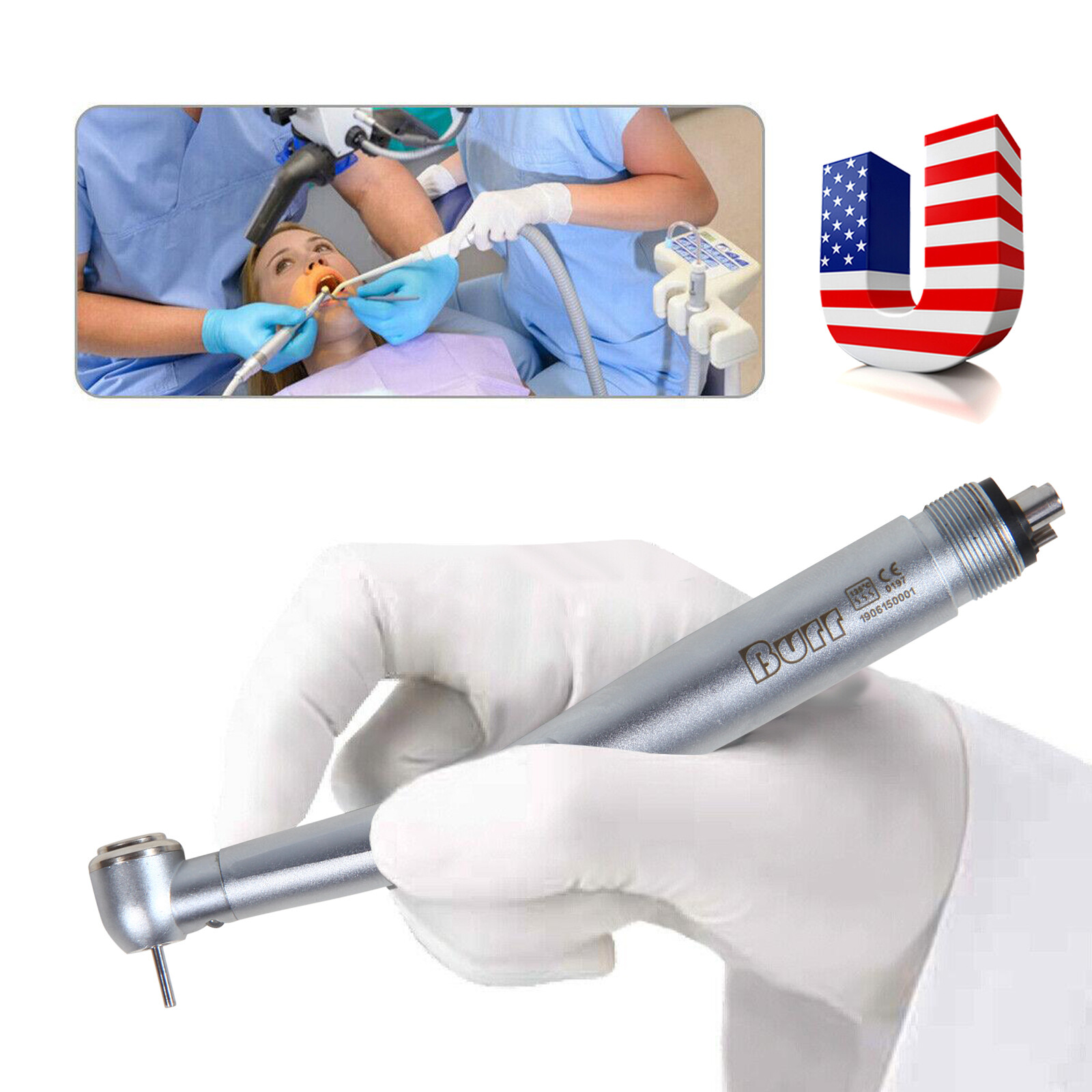 KaVo Style Dental LED E-generator Fiber Optic High Speed Handpiece 4Holes