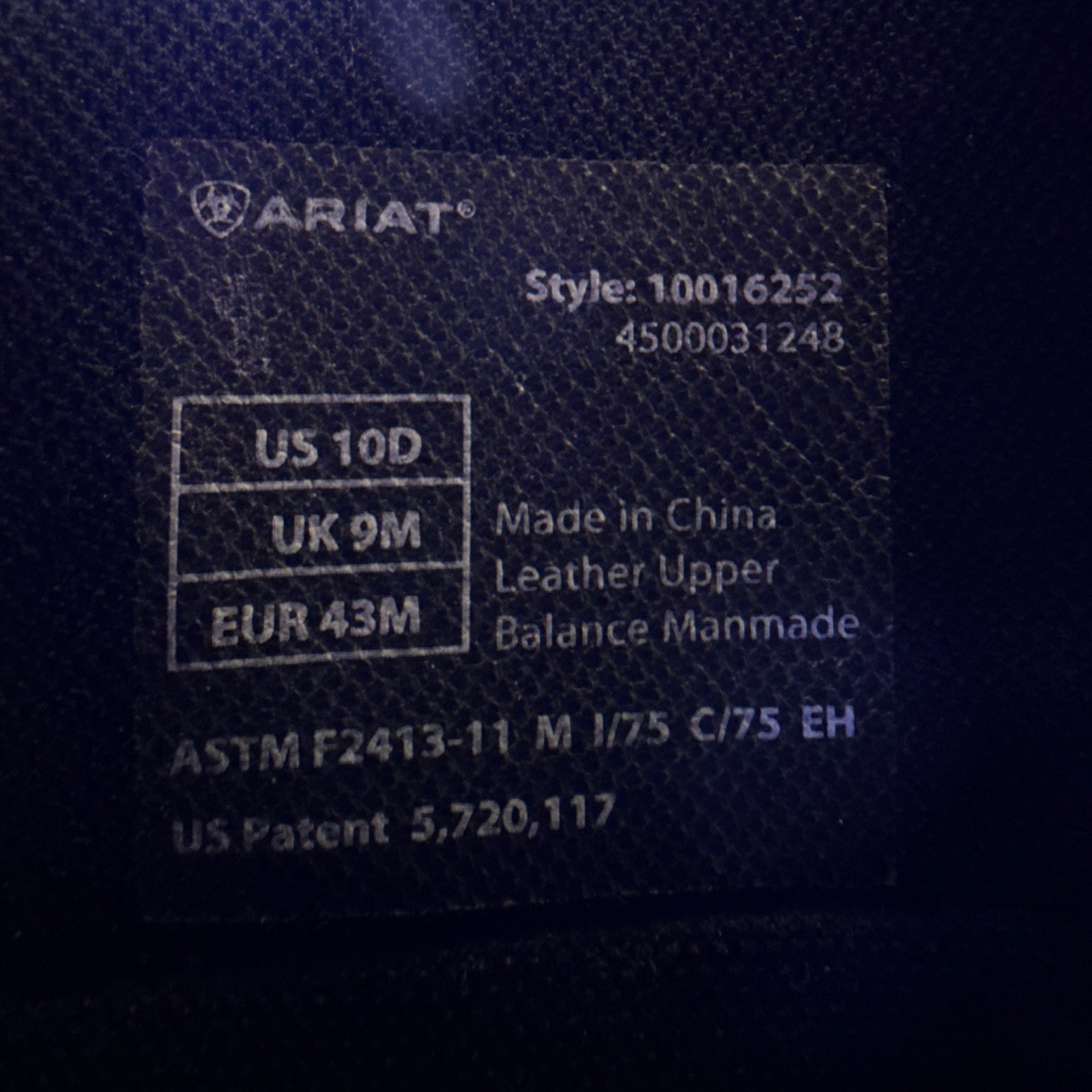 Ariat Catalyst VX Work Boots Men’s US 10 D
