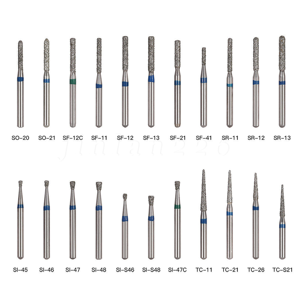 50 pcs Dental Diamond Ball Round burs Medium FG 1.6mm for High Speed Handpiece