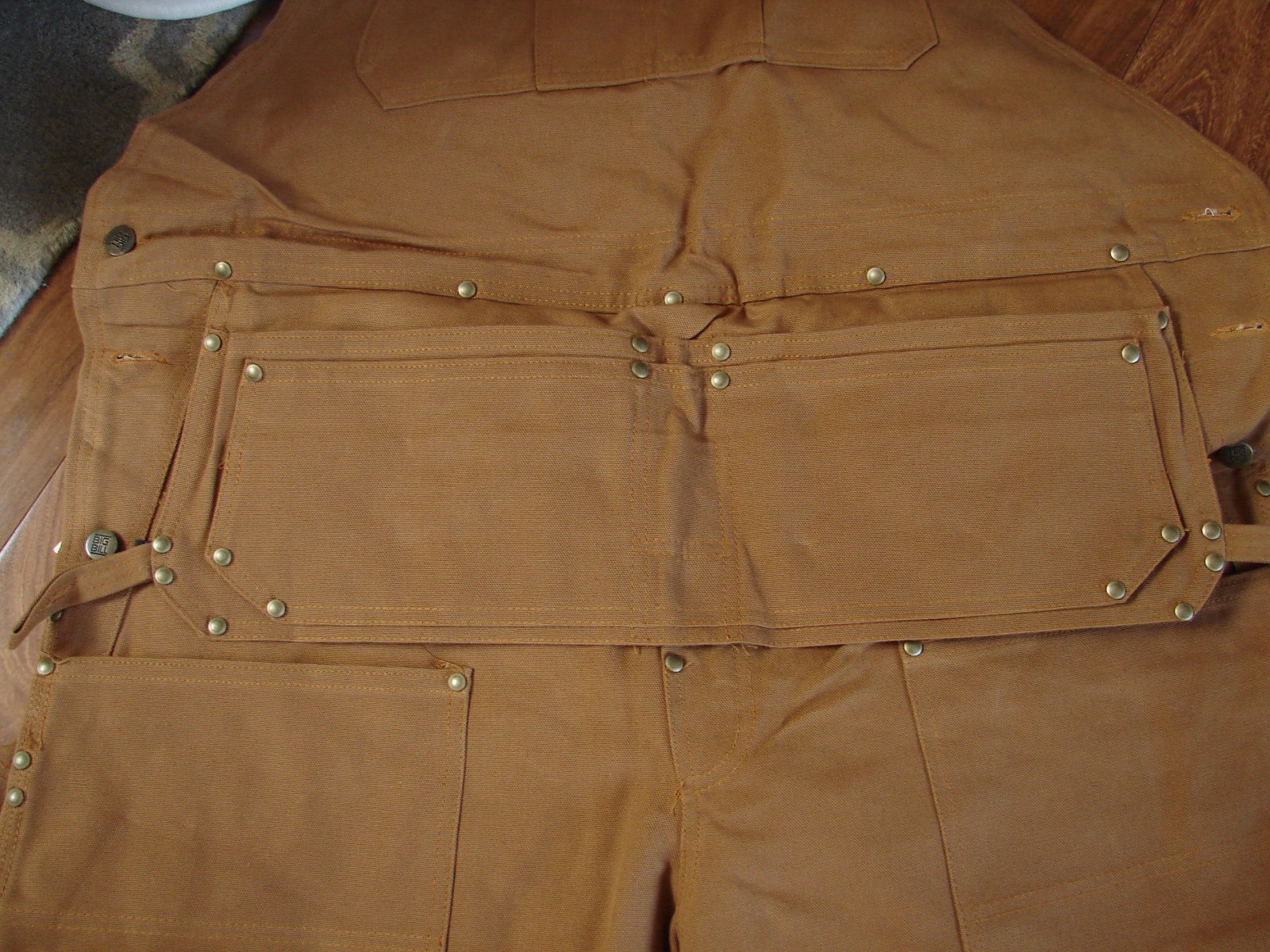 Big Bill Heavy Duck Double Knee Carpenter Bib Overall Size 44×32 Made In Canada