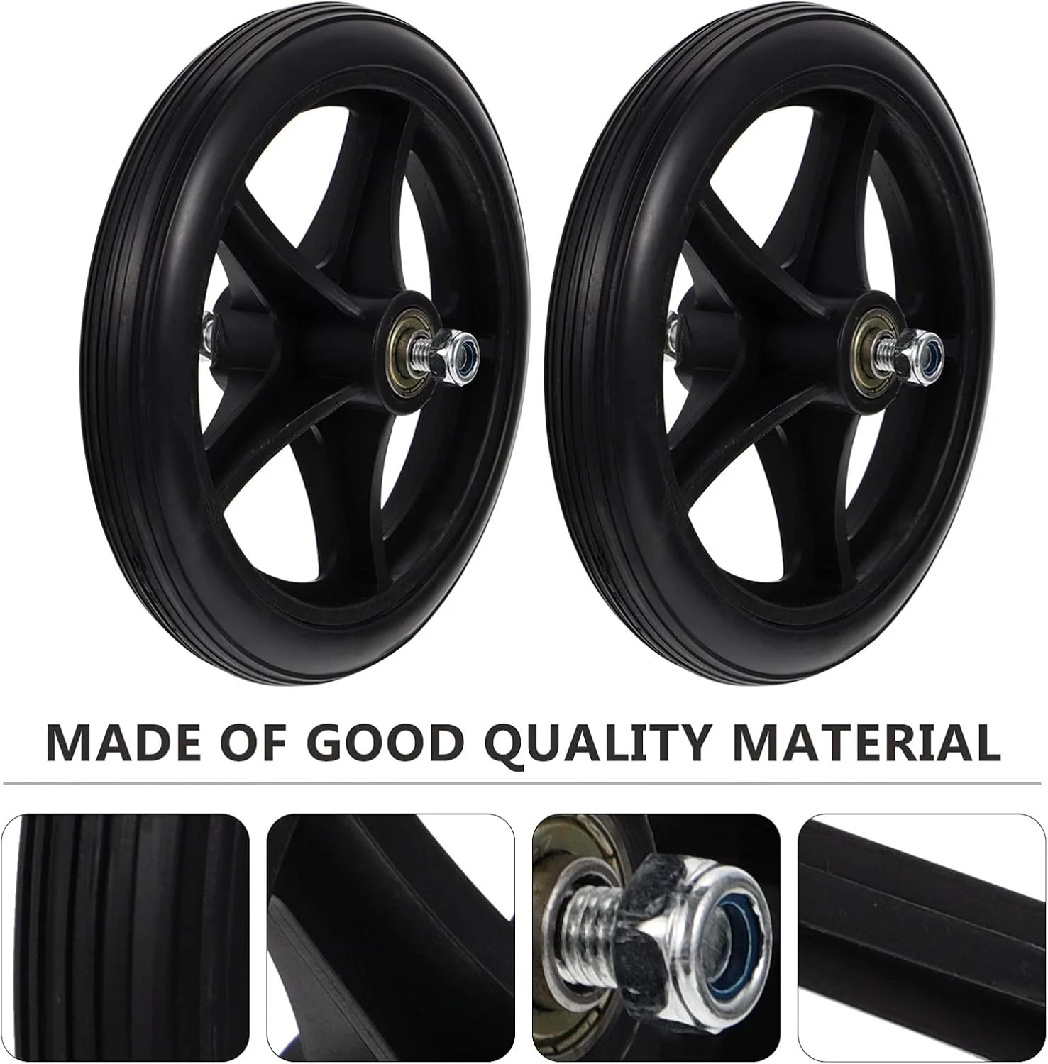 Healifty Replacement Office Chair Caster Wheels 2-Pack 6.69 Inch Front Wheel for