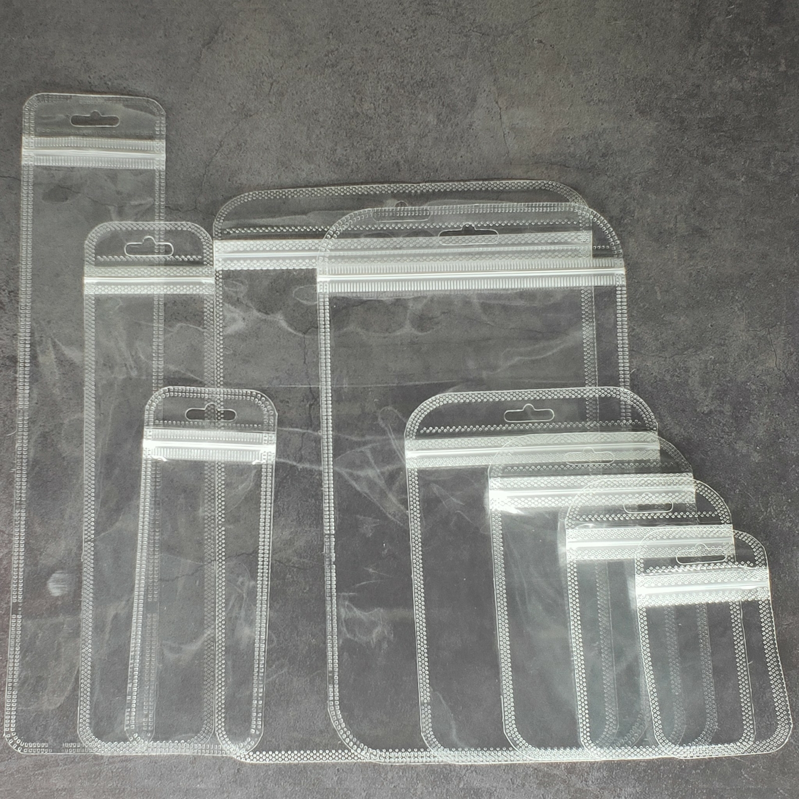 200 Clear Reclosable Plastic Poly Bags Zip Seal with Hang Hole 2.36 MIL
