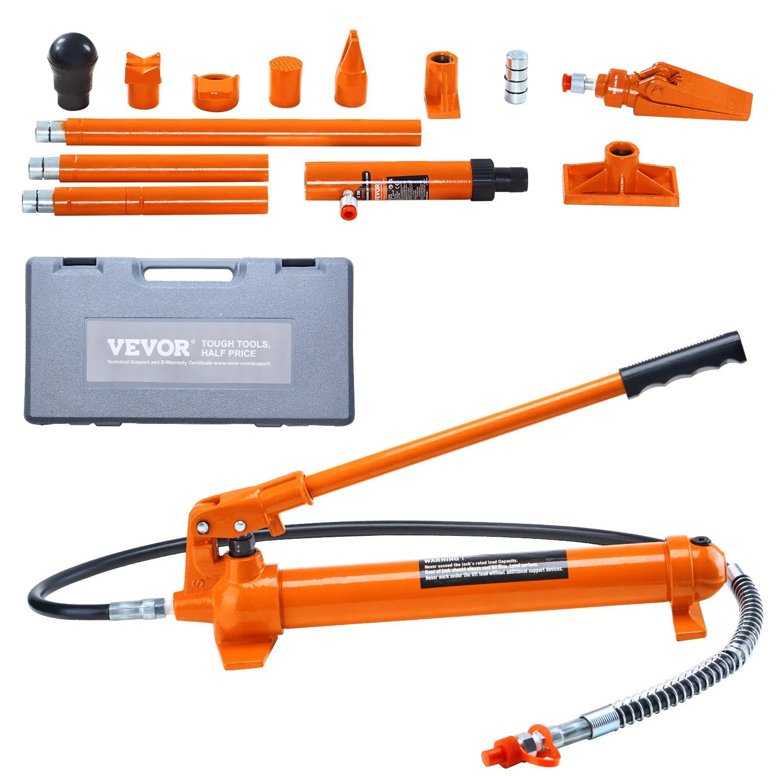 10 Ton Porta Power Kit, Portable Hydraulic Jack with 4.6 ft/1.4 m Oil Hose, Aut