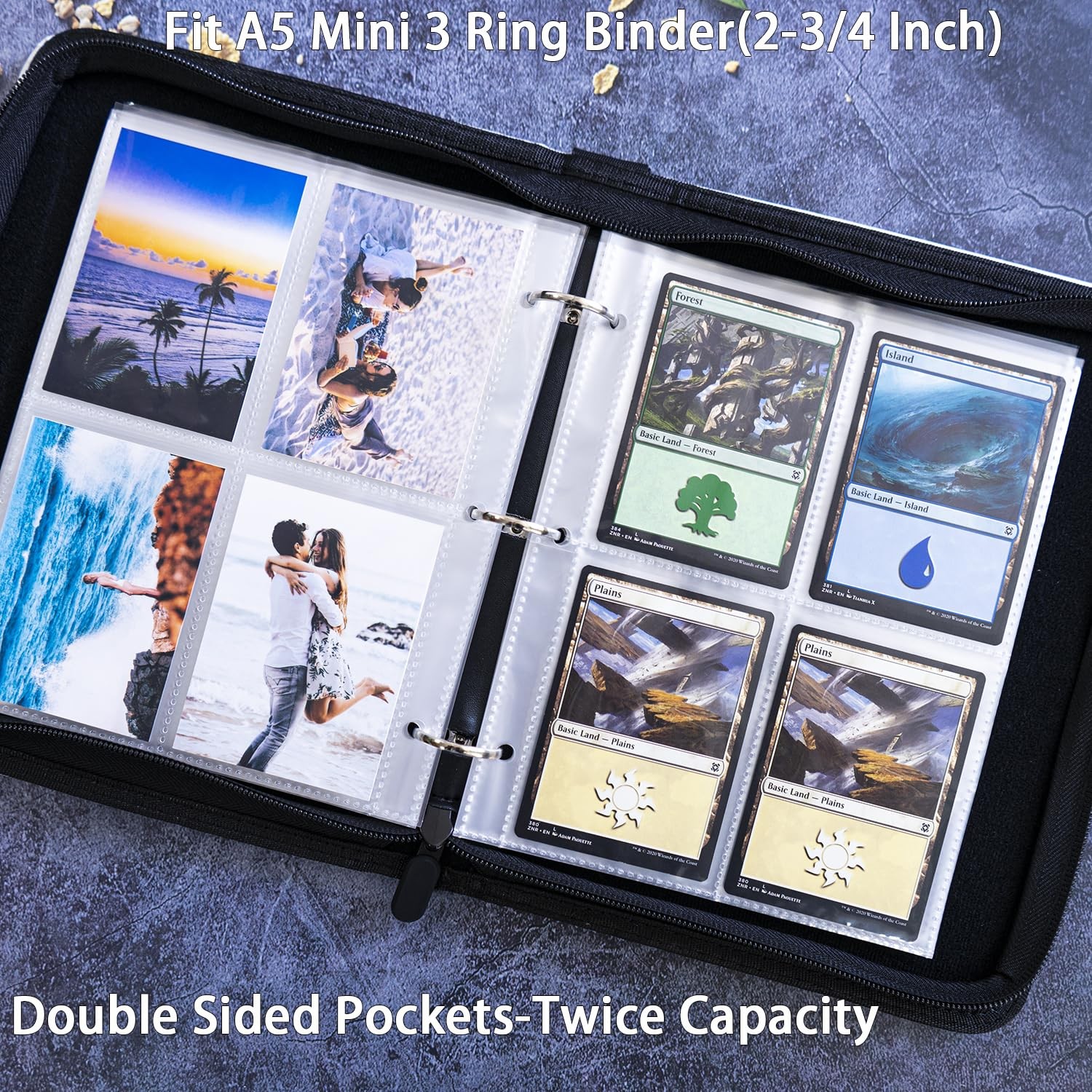 20 Pack 160 Pockets 2.5×3.5 Trading Card Sleeves,A5 Binder 4 Pocket Card