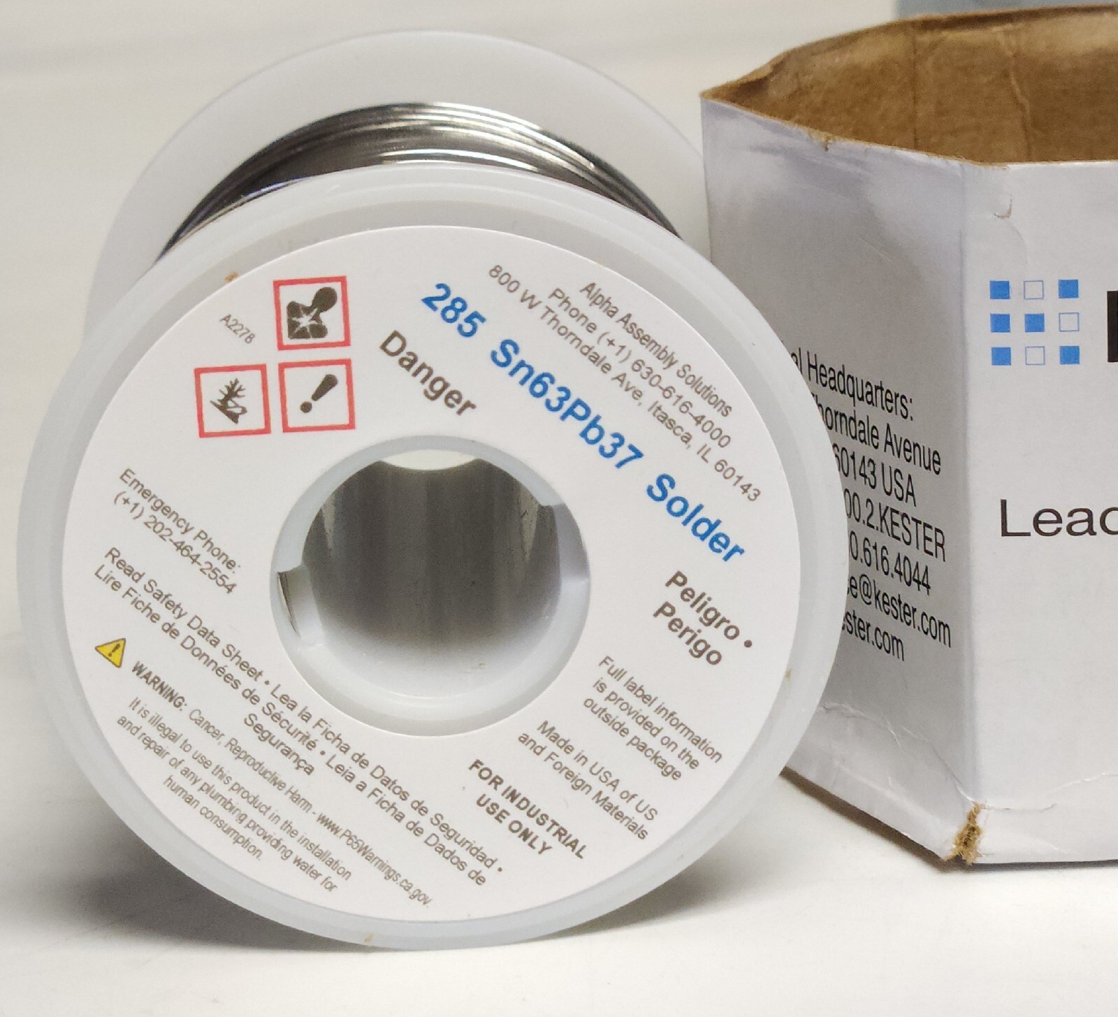 MACDERMID ALPHA KESTER 24 6337 9702 SN63PB37 3.3% 285 ROSIN Leaded Solder 1