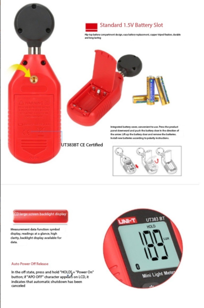 Mini Lux Meter, Digital Lux Meter, Brightness Photometer, Sound Level Meter