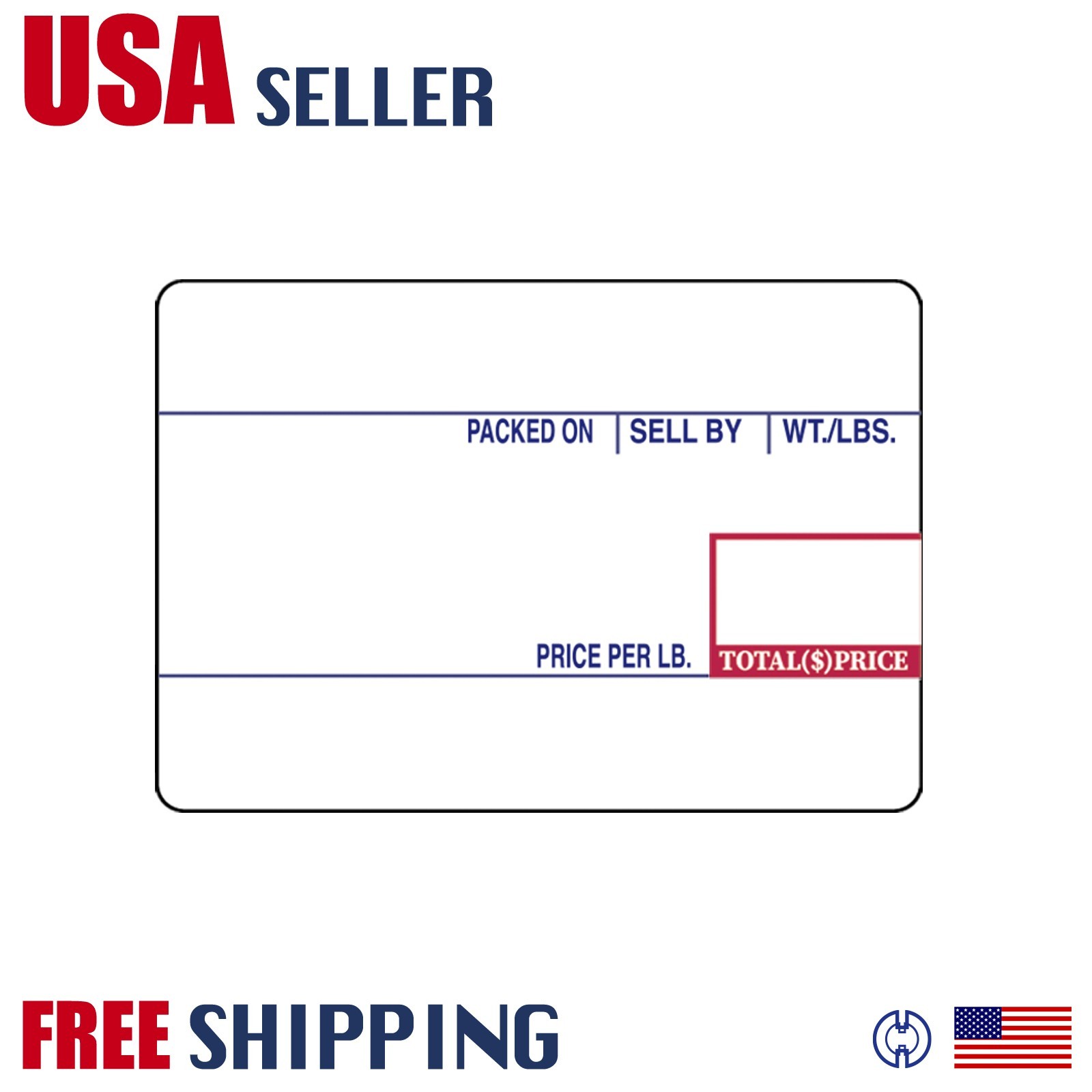 CAS LST-8010 Printing Scale Label, 58 x 40 mm, UPC 24 Rolls Per Case Box