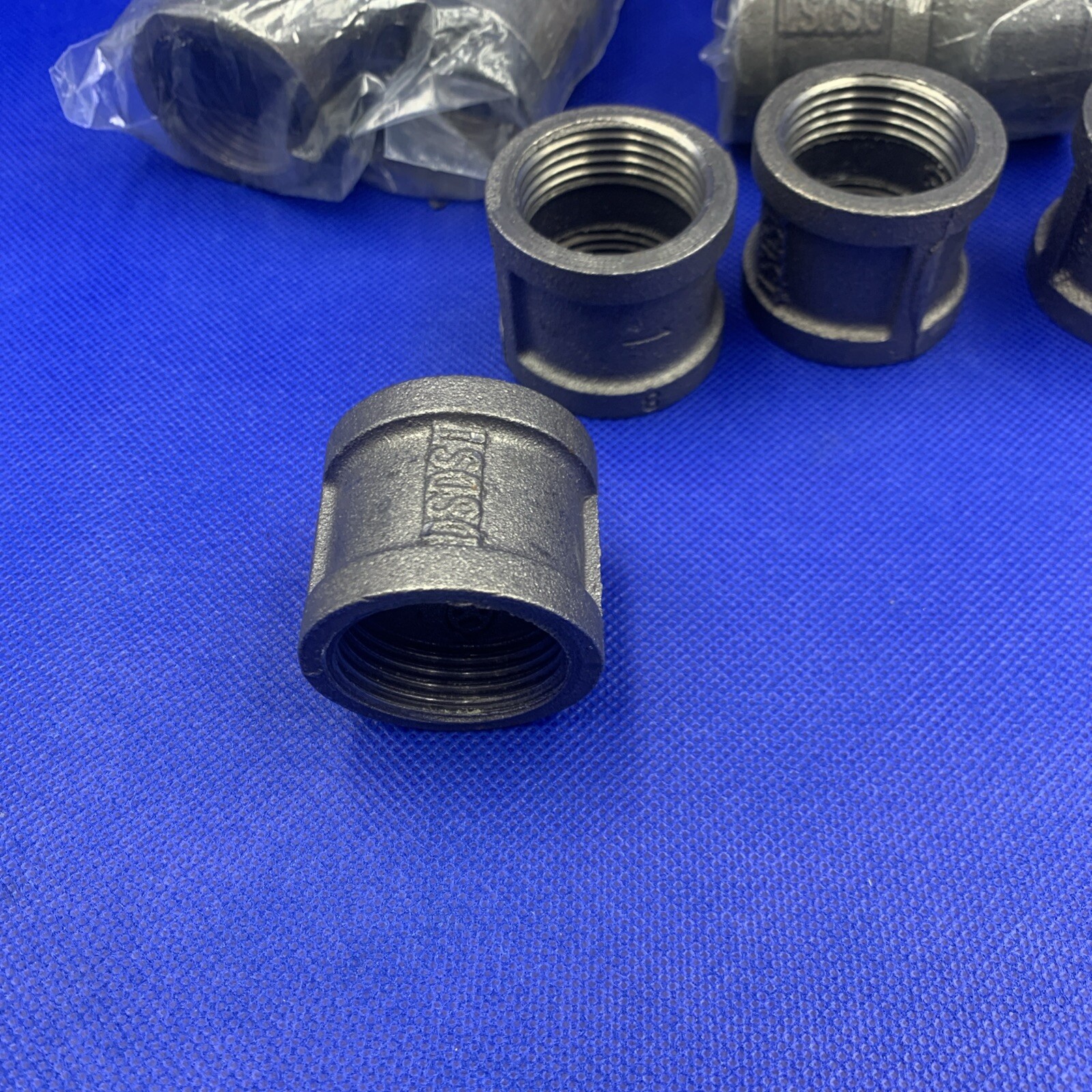 🔥12x Black Malleable Iron Cast Pipe Fitting 1″ Inch Coupling DIY Pipe Furniture