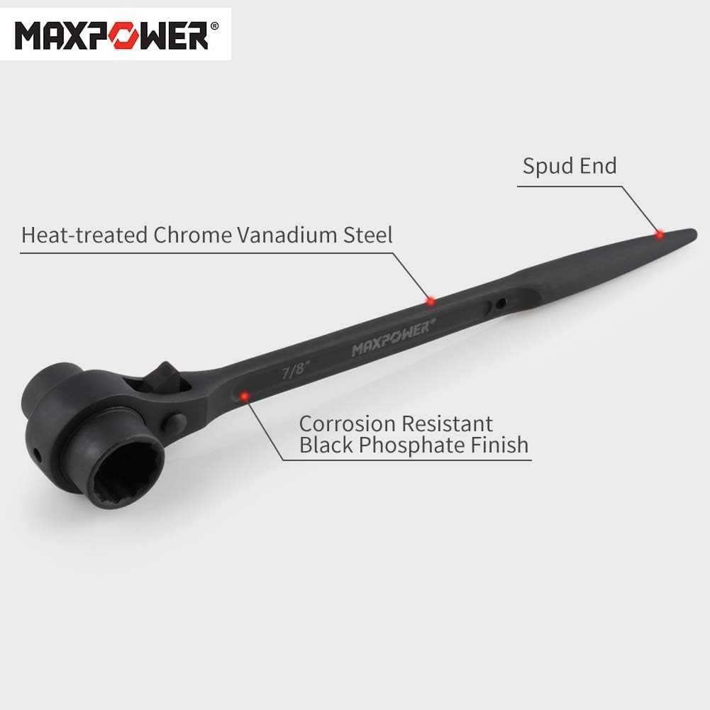Maxpower Dual Socket Scaffold Wrench Set – Durable 17mm & 19mm Ratchets