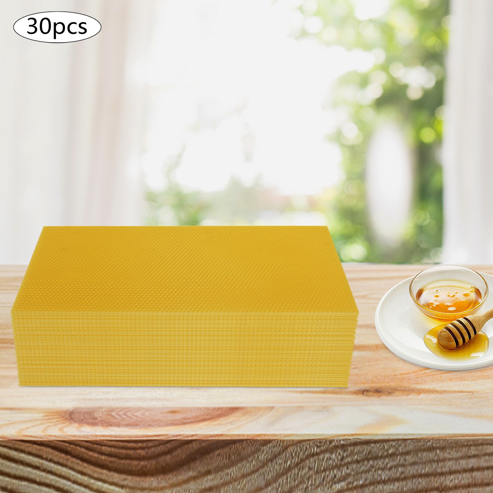 30Pcs 7.7*16.3″ Honeycomb Wax Frames Beekeeping Foundation Honey Bee Hive Tool.