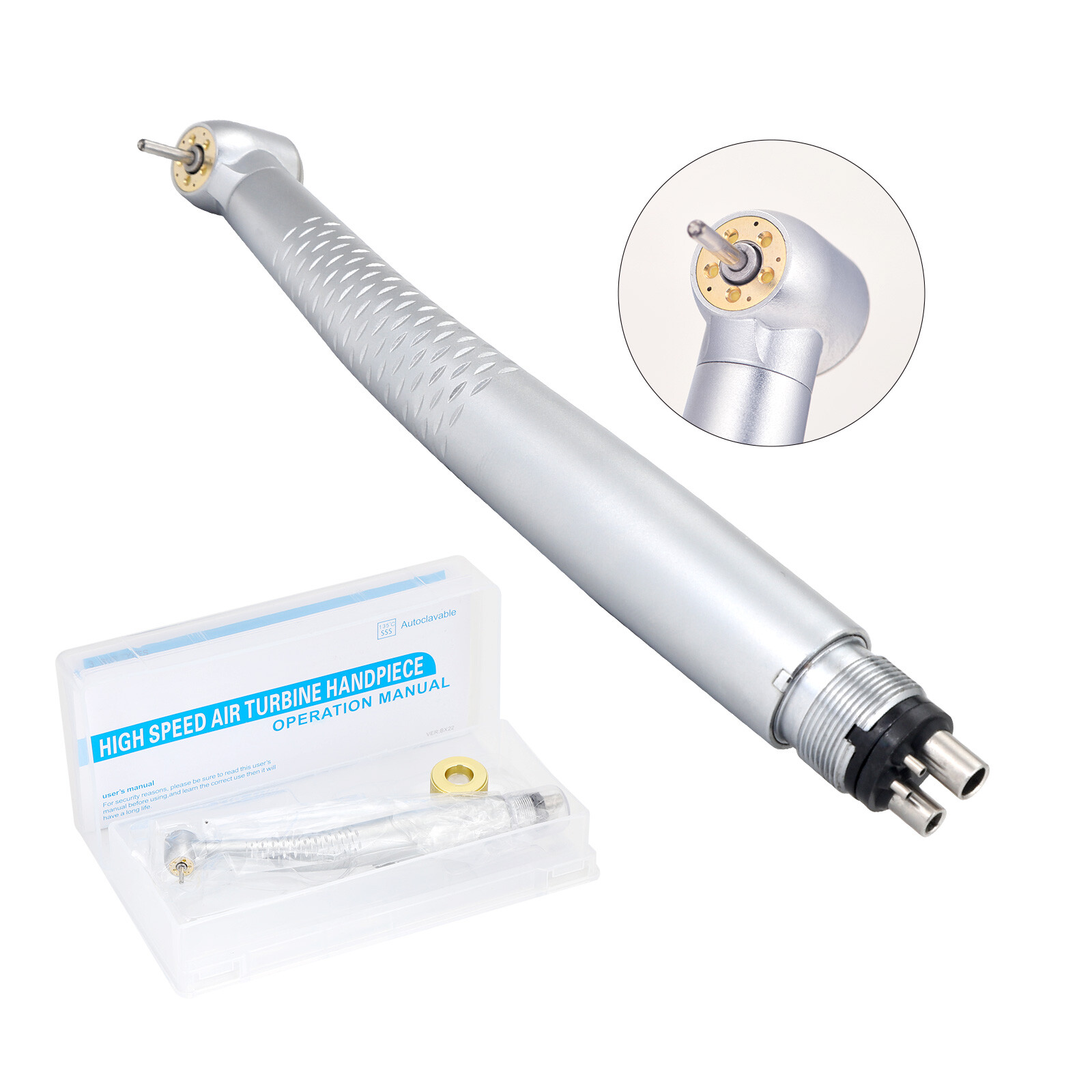 Dental 5 O-LED High Speed Handpiece Push Button with 5 Water Spray 4 Holes