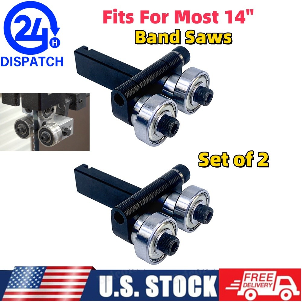 Upper/Lower For Most 14″ Band Saws Bandsaw Ball Bearing Blades Guide Aluminium