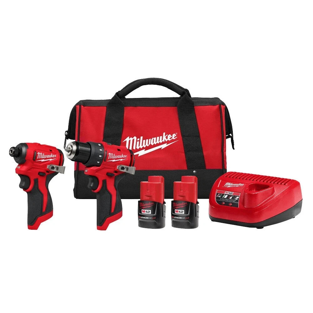 Milwaukee M12 12V 3494-22 Subcompact 2-Tool Combo Kit Brushless Impact & Drill