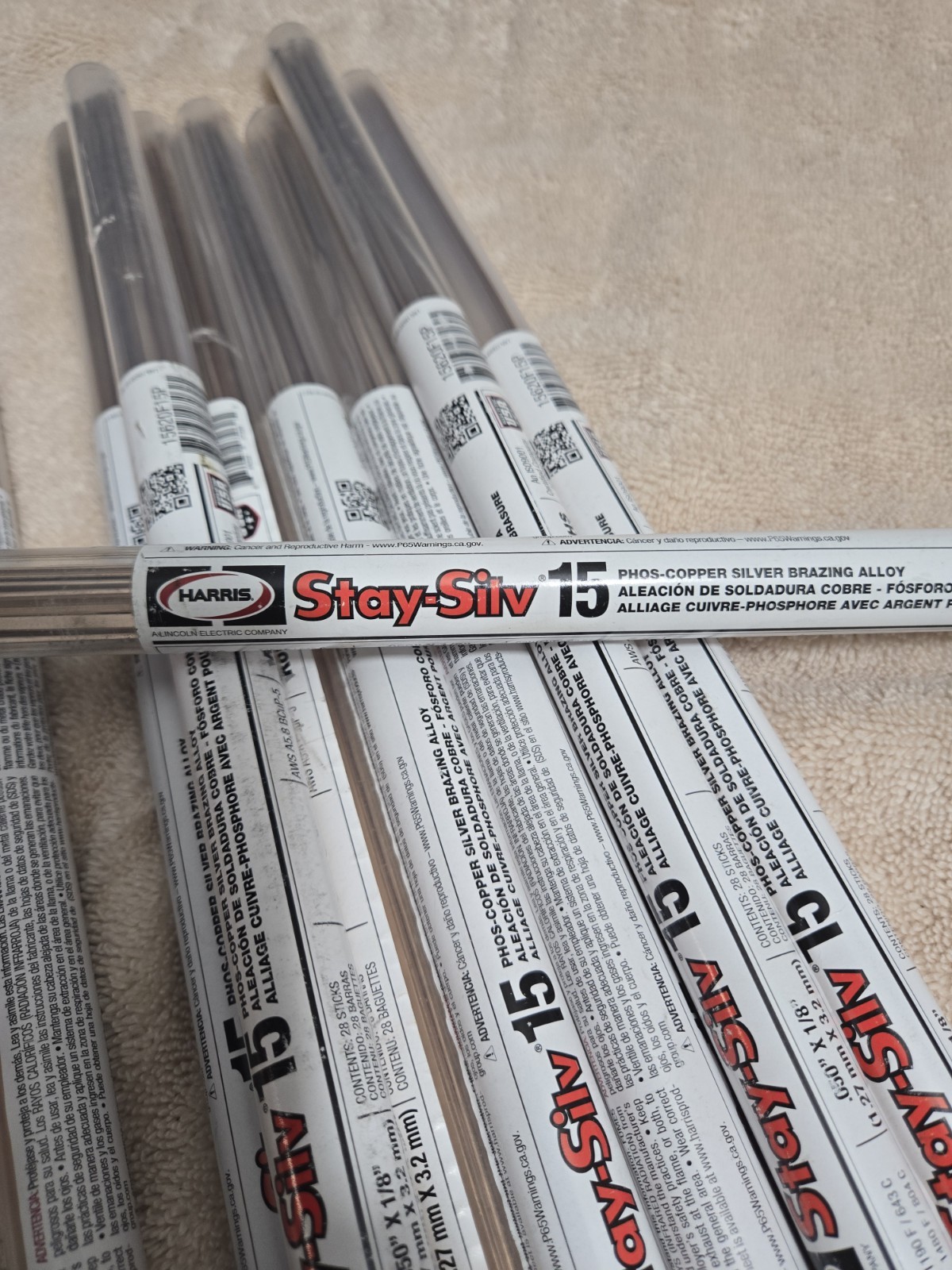 Harris Stay Silv 15 15% Silver Brazing Alloy Rods HVAC Grade 1LB 28 Rods