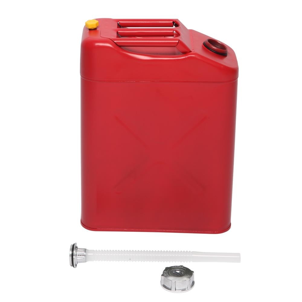 New Red 20L 5 Gal Gas Fuel Can Fuel Gasoline Steel Tank + Spout Leak-Proof