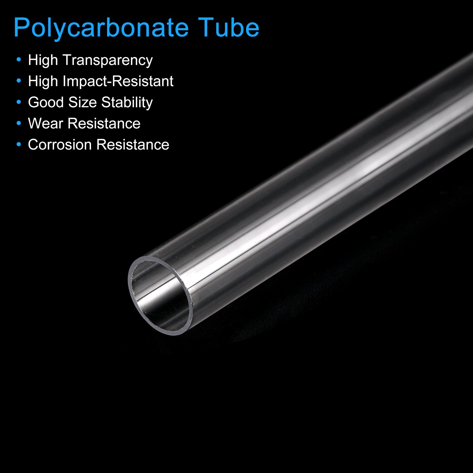 5 x Plastic Pipe Rigid Tube Clear 0.4″(10mm) ID 0.43″(11mm) OD 9.6″ (245mm)