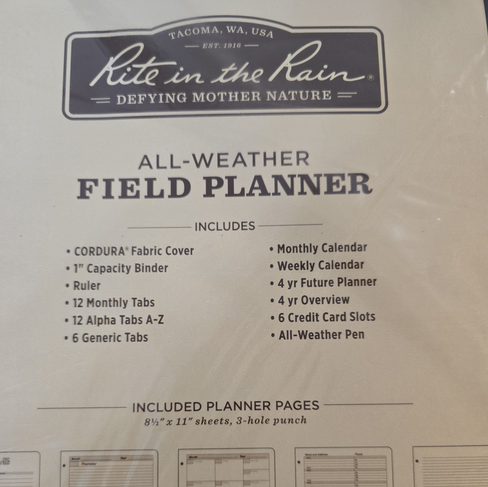 Rite in the Rain Nº 9255B-MX Black Field Planner NSN: 01-577-7676