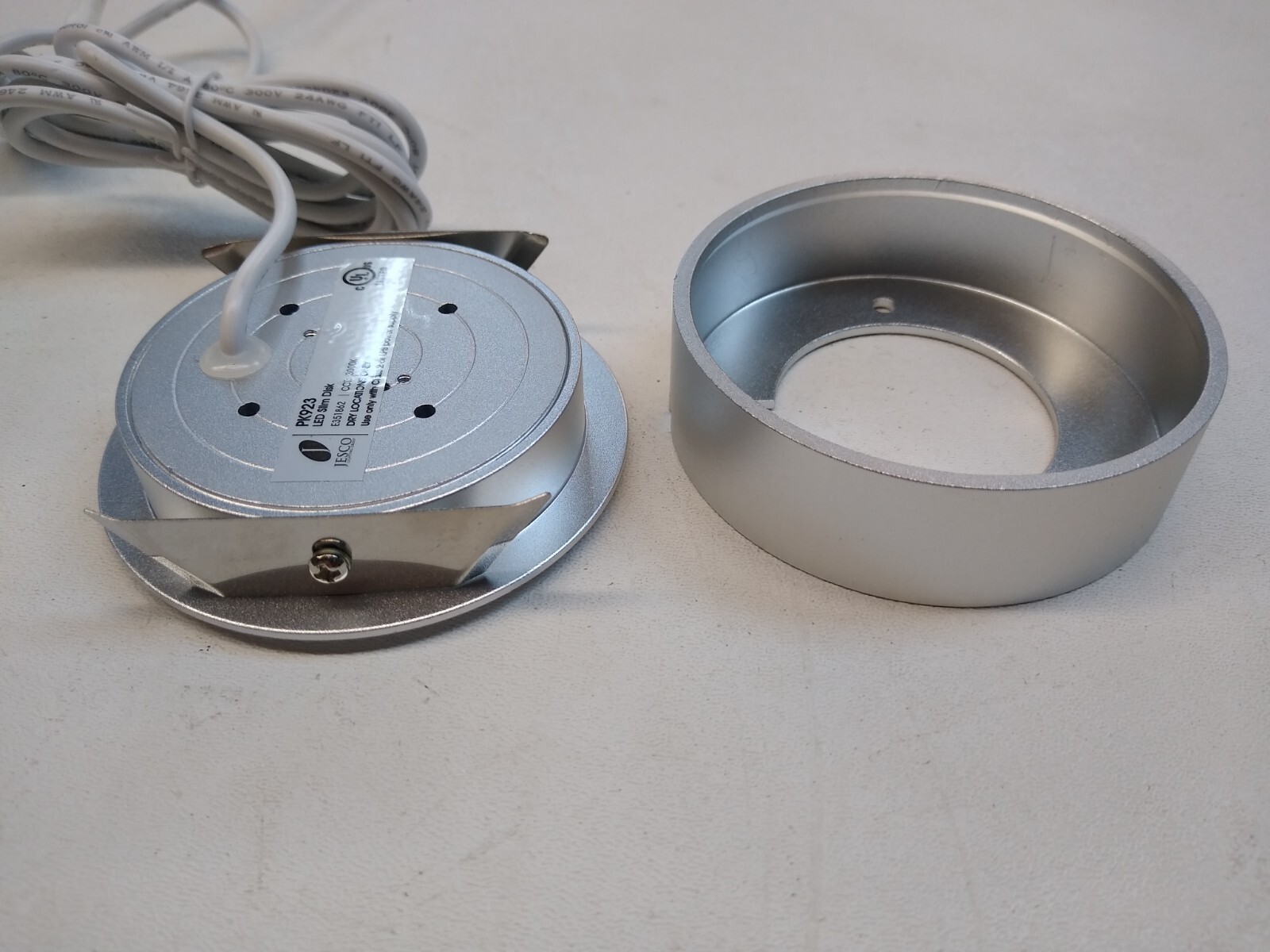 3ea. Jesco LED 3 in. Puck Lights 3000k SURFACE MOUNT & Jesco DL-PS-20/24 Driver