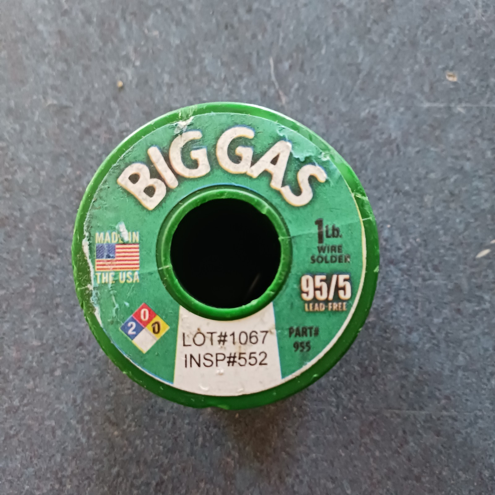 Big Gas 95/5 Lead Free #955 0.125 Diameter Solder Wire 1 lb