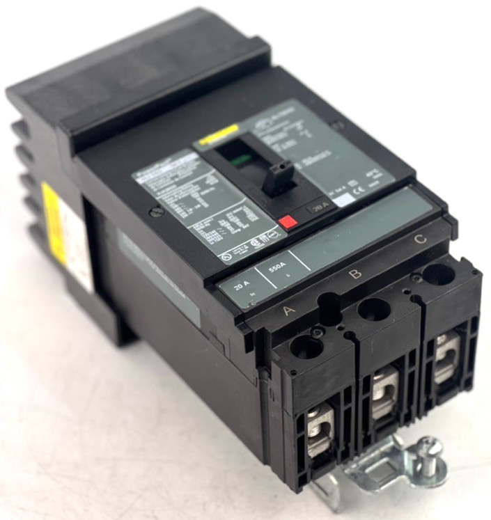 Square D HJA36020 20 Amp 3-Pole I-Line Circuit Breaker 480V 65K — WEAR READ