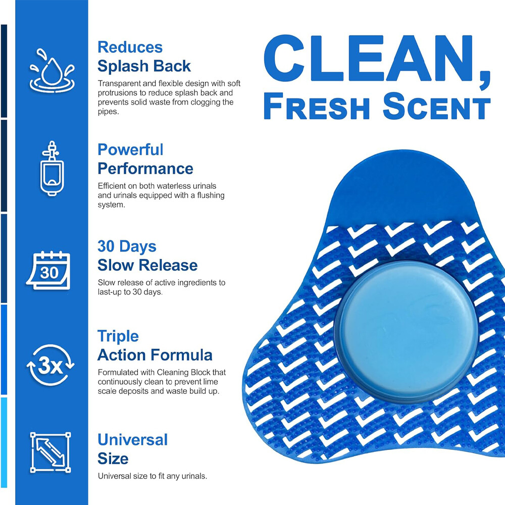 1-10 ) Janitorial Scented Urinal Cake Screens + Deodorizing Cleaners Anti-Splash