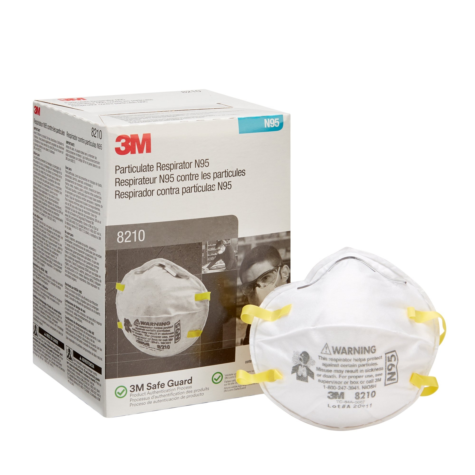 3M Particulate Respirator Mask Cup 20 per Box 8210
