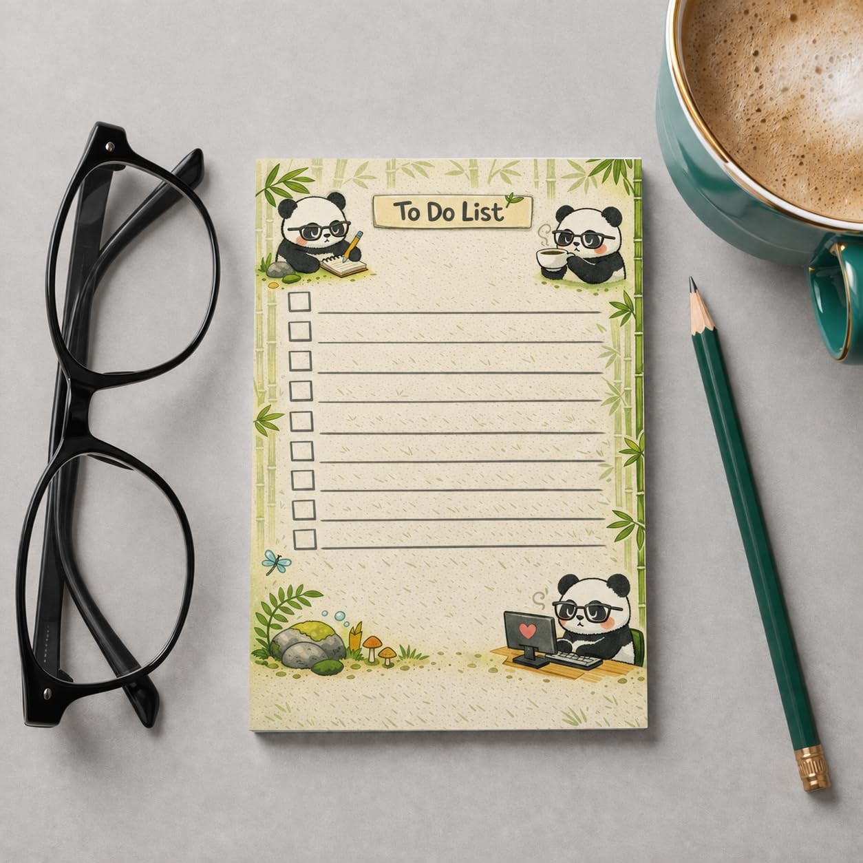 Panda Sticky Notes Gifts,50 Sheets 4×6 Inch Wildlife-Themed Notepad