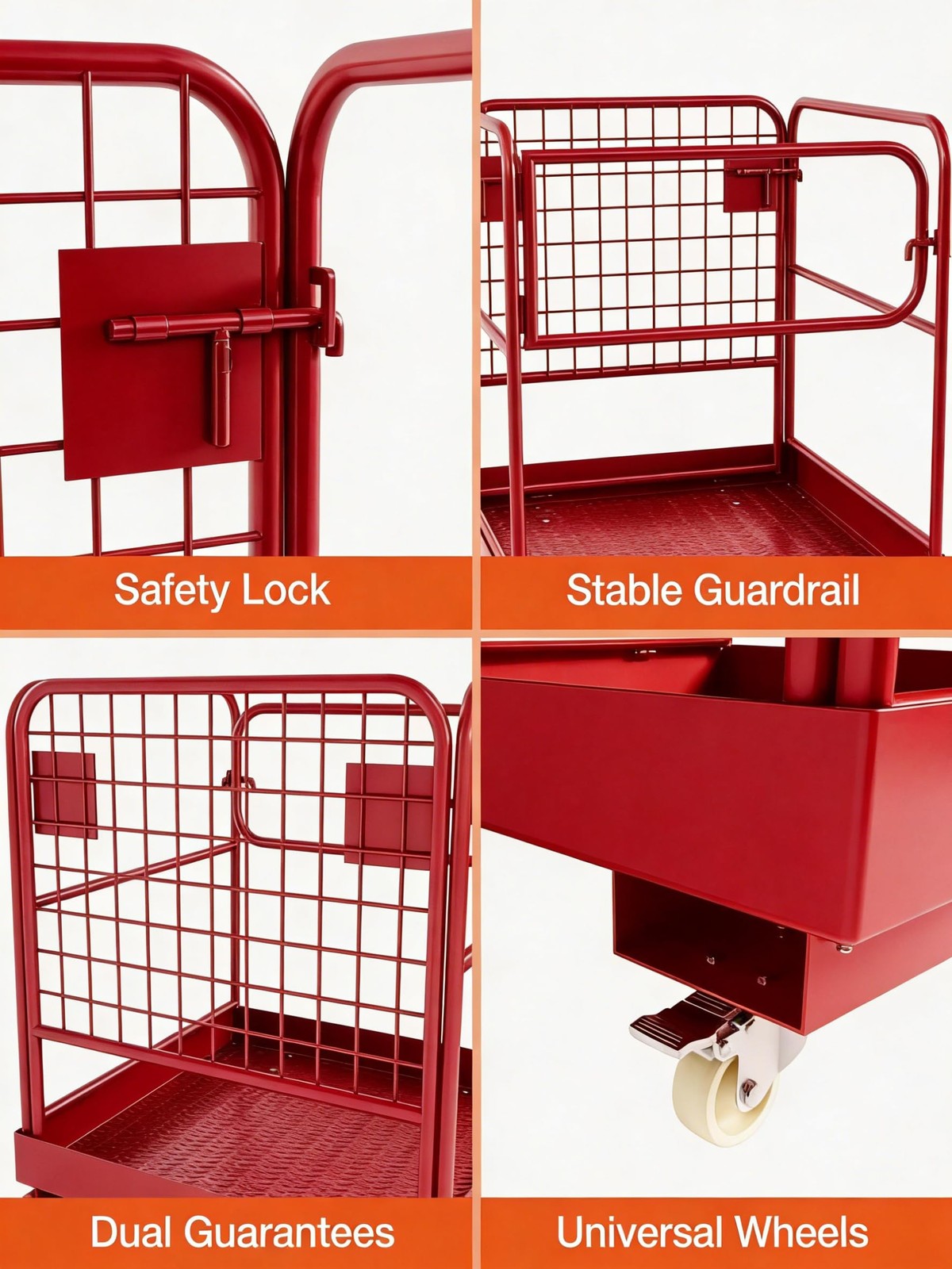 1200lbs Forklift Safety Cage Heavy Duty Collapsible 36″ x 36″ Steel Man Basket